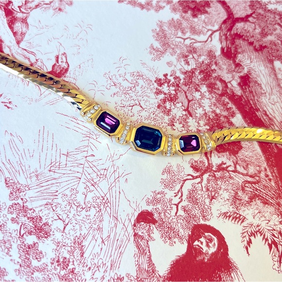 DIOR “Gripoix” Pendant Gold Plated Authentic Christian Dior Necklace - Picture 1 of 6